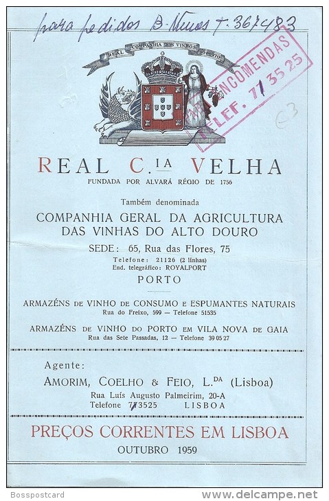 Porto - Real Companhia Velha. Vinhos. Comercial Publicidade. Portugal (4 Scans) - Portugal