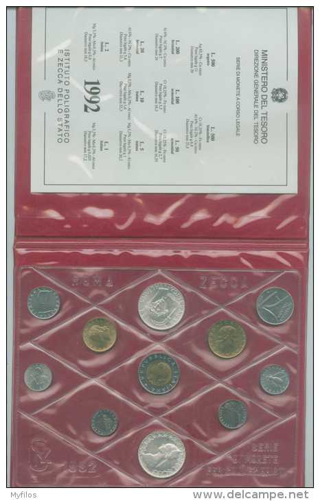 1992 ITALIA DIVISIONALE CONFEZIONE ZECCA - Mint Sets & Proof Sets