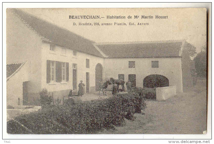 D 11035 - BEAUVECHAIN  -  Habitation De Mr Martin Houart   *oblitératiion Relais* - Bevekom