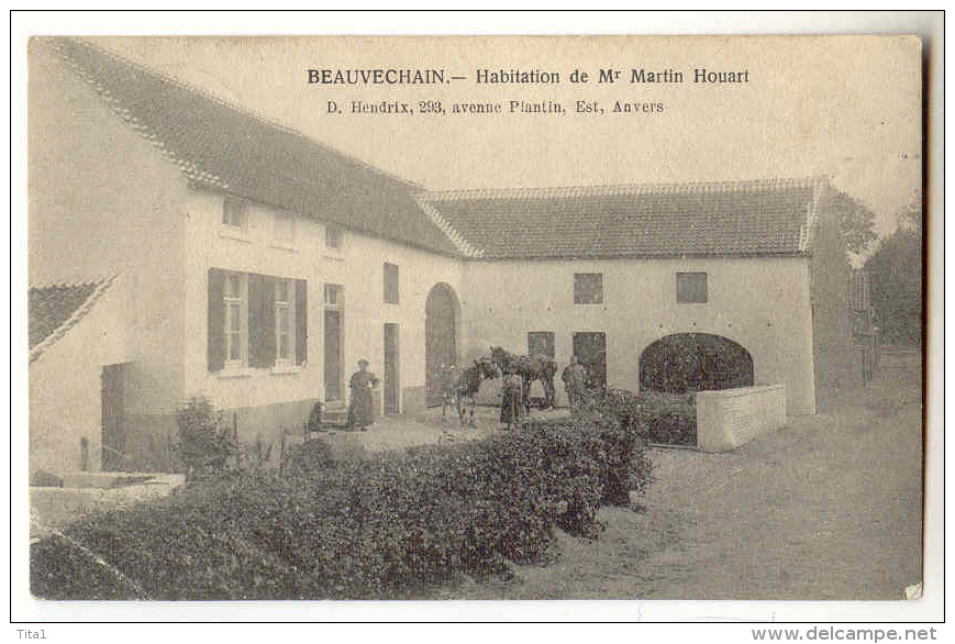 D 11035 - BEAUVECHAIN  -  Habitation De Mr Martin Houart   *oblitératiion Relais* - Beauvechain