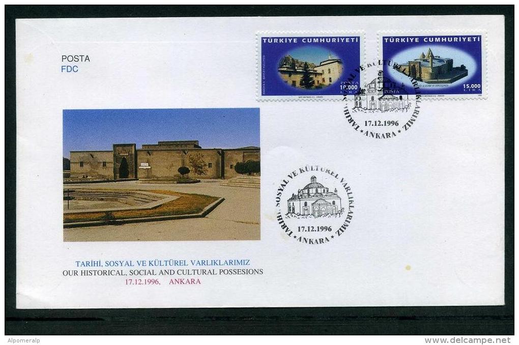 TURKEY 1996 FDC - Historical, Social And Cultural Possesions, Michel #3101-02; ISFILA #3496-97, Scott #2662-63. - FDC