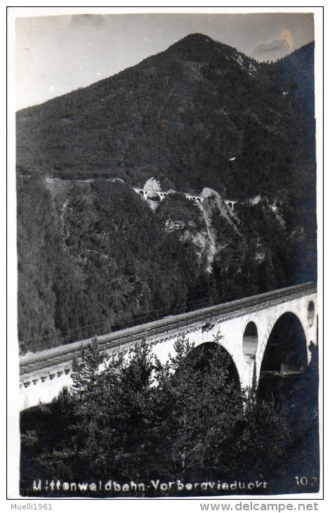 AK  Mittenwaldbahn, Vorbergviadukt, Tirol, Ungel. Um 1925, FOTO-AK - Opere D'Arte