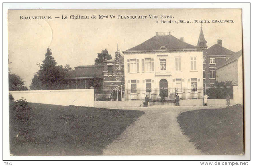 D11057 - BEAUVECHAIN    Le Château De Mme Ve Plancquart - Ven Exen   *oblitération Relais* - Bevekom