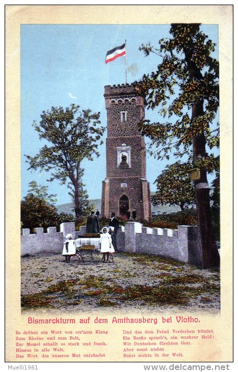 AK  Bismarkturm Auf Dem Amtshausberg Bei Vlotho, Gel. 1910 - Vlotho