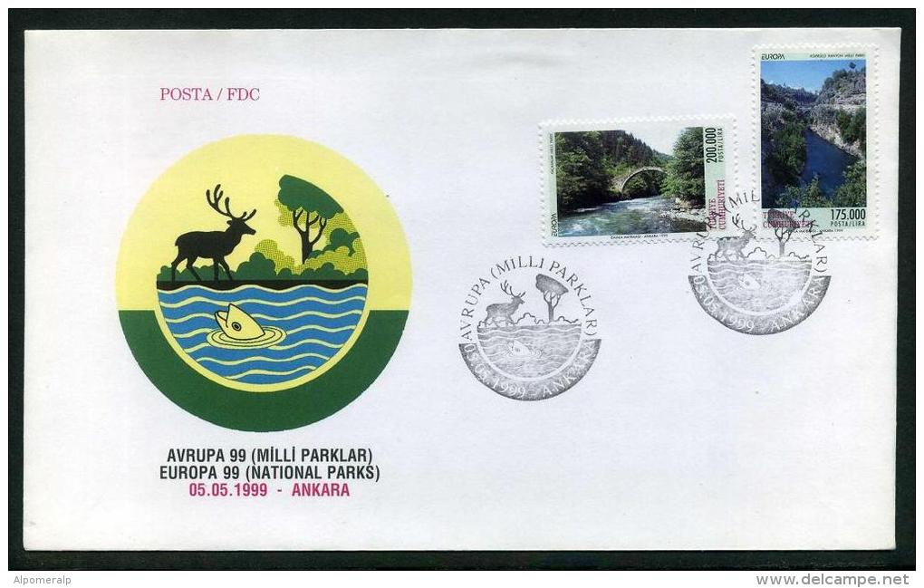 TURKEY 1999 FDC - Europa CEPT (National Parks), Michel #3179-80; ISFILA #3576-77, Scott #2728-29. - FDC