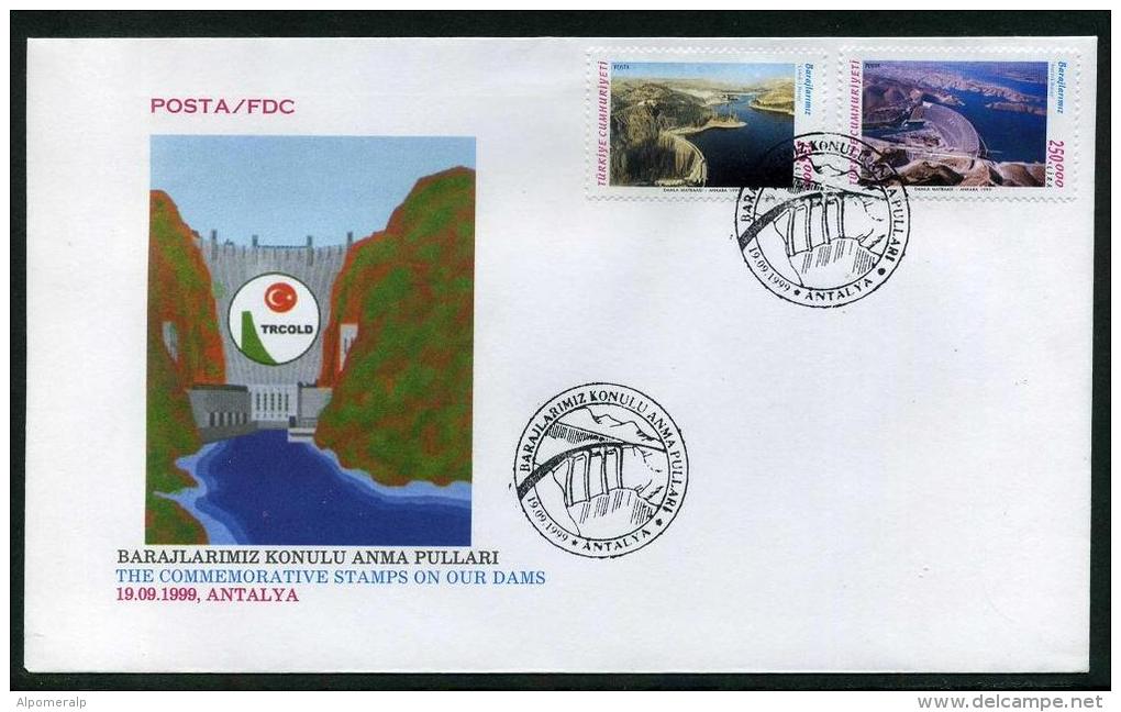 TURKEY 1999 FDC - Dams, Michel #3195-96; ISFILA #3592-93, Scott #2740-41. - FDC