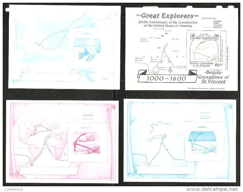 O) 1987 ST VINCENT, PHASE PROOF XF, MAP, SHIPS, CHRISTOPHER COLUMBUS-COLON - St.Vincent & Grenadines