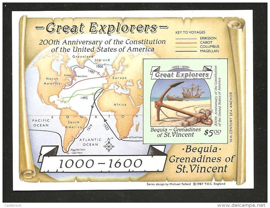 O) 1987 ST VINCENT, PHASE PROOF XF, MAP, SHIPS, CHRISTOPHER COLUMBUS-COLON - St.Vincent & Grenadines