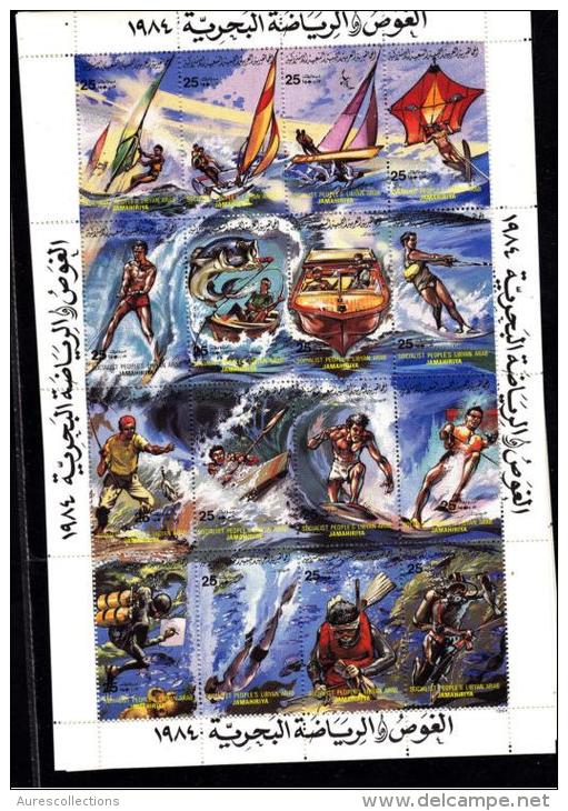 Libya Lybie Libye Lybien Sailing Wind Surfing Rowing Diving Canoe Kayak Aquatic Jet Ski Nautic Sport Block MS Mini Sheet - Jetski