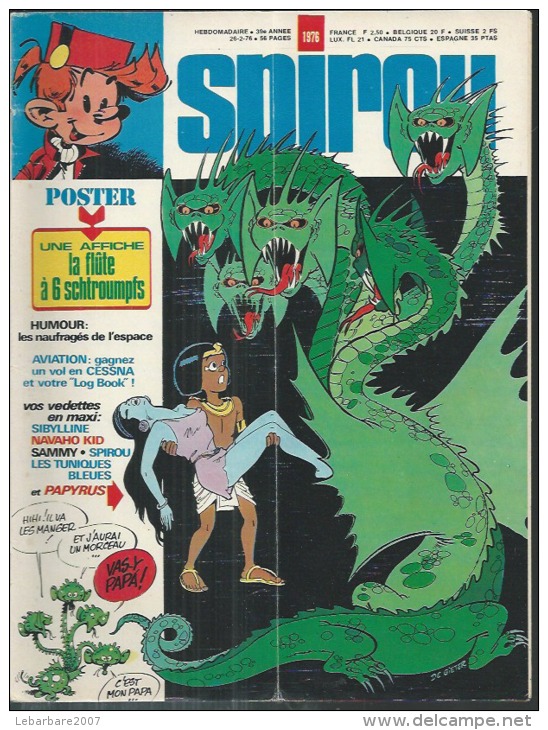 SPIROU  N° 1976  -  Déssin: DE GIETER  -  1976 - Spirou Magazine