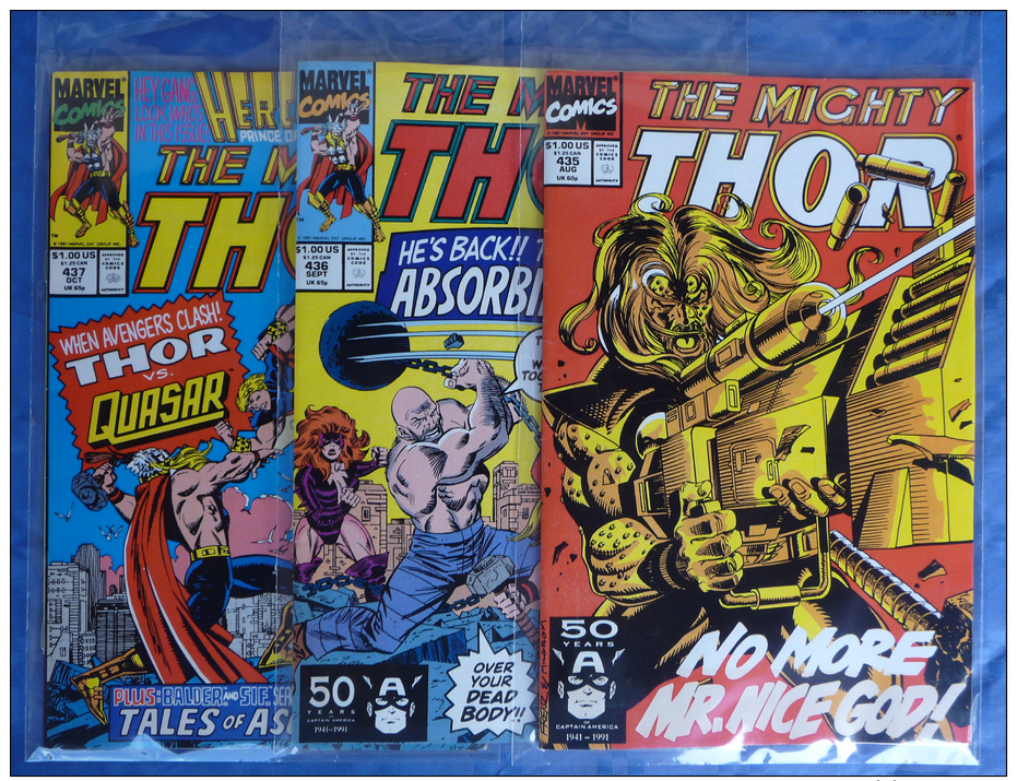 Marvel Comics “The Mighty Thor” Vol. 1 #435, 436, 437 (1991) [Free Shipping] - Collections