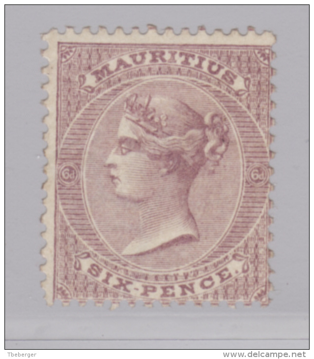 Mauritius 1863/72 Definitives Wmk Crown CC Perf 14 Gi No. 63 6 D. Dull Violet, Unused Without Gum (*) (k77) - Mauritius (...-1967)