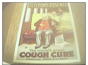 Postcard Unused Reprint Advertising Card - Dr Liston's Essence Cough Cure - Publicité