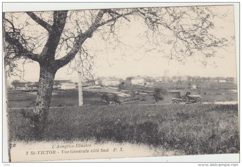 Cpa   12 Aveyron Saint Victor Vue Generale Cote Sud - Saint Victor