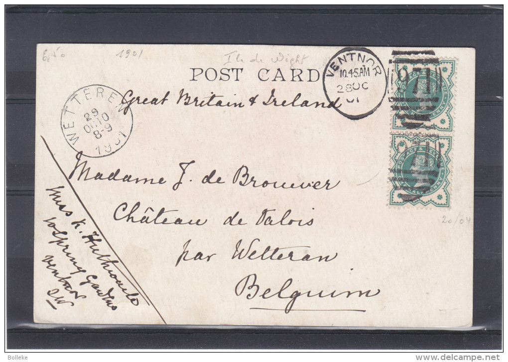 Ile De Wight - Grande Bretagne - Carte Postale De 1901 - Oblitération Ventnor - Expédié Vers La Belgique - England