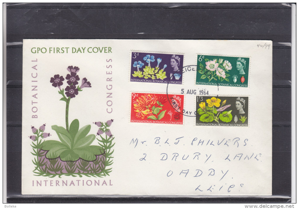 Fleurs - Plantes - Grande Bretagne - Lettre FDC De 1964 - Valeur 30 Euros - Lettres & Documents