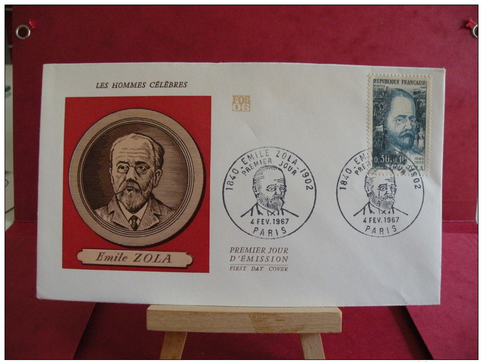 FDC, Émile Zola - Paris - 4.2.1967 - 1er Jour - - 1960-1969