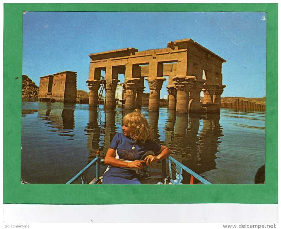 Assouan Asswan General View Of Isis Temple At Philae Partially Covered Under Nile's Flood - Assouan