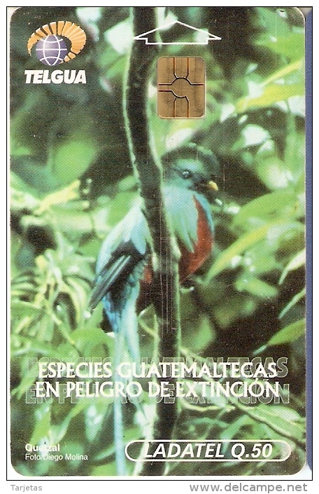 TARJETA DE GUATEMALA DE UN QUETZAL (BIRD-PAJARO) - Guatemala