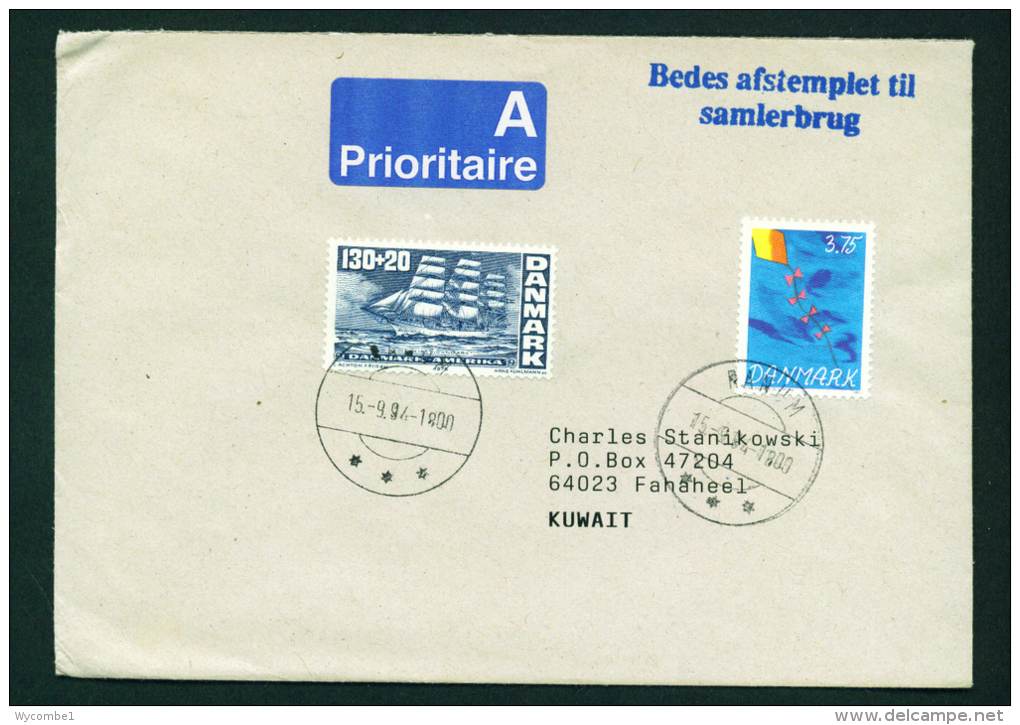 DENMARK - 1994 Prioritaire Cover Used  Sent To Kuwait As Scan - Covers & Documents