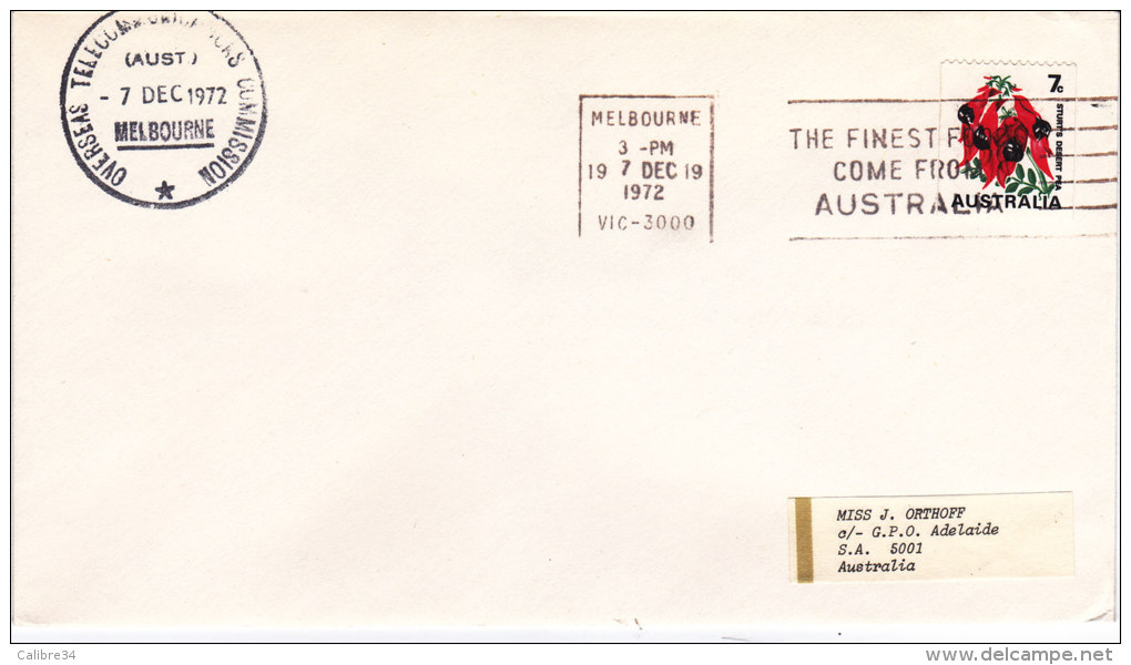 (Apollo 17 Tracking) Overseas Telecommunications Commission MELBOURNE AUSTRALIE 7 Decembre 1972 - Oceanía