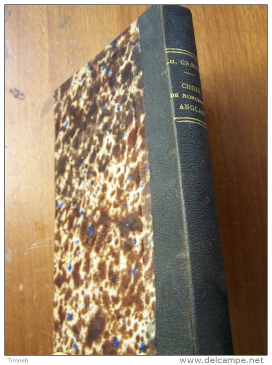 PREMIER VOLUME (en 2 Volumes) CHRESTOMATHIE ANGLAISE Choix Morceaux  PROSATEURS ET POETES ANGLAIS 1866 BROCKHAUS Graeser - 1850-1899