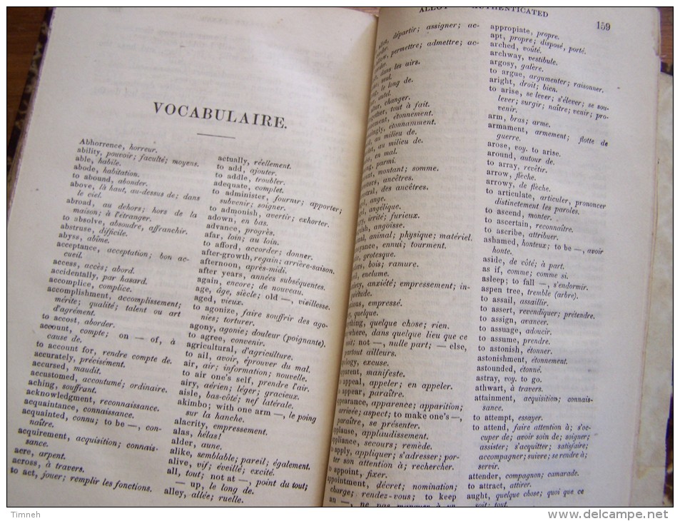 PREMIER VOLUME (en 2 volumes) CHRESTOMATHIE ANGLAISE choix morceaux  PROSATEURS ET POETES ANGLAIS 1866 BROCKHAUS graeser