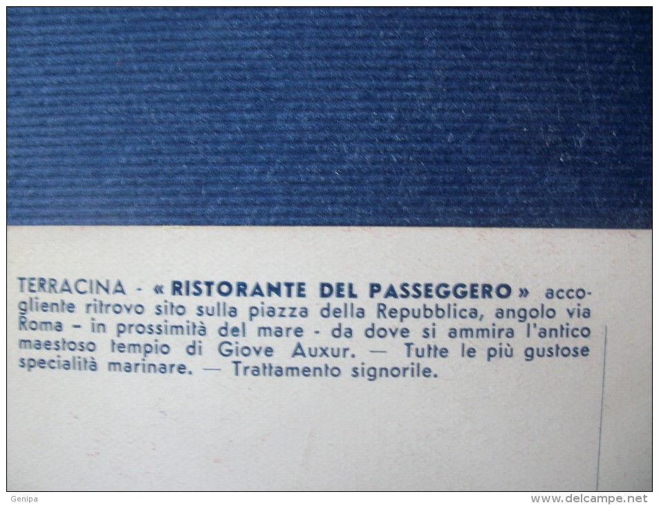 TERRACINA - Ristorante Del Passeggero (scan) - Bars, Hotels & Restaurants