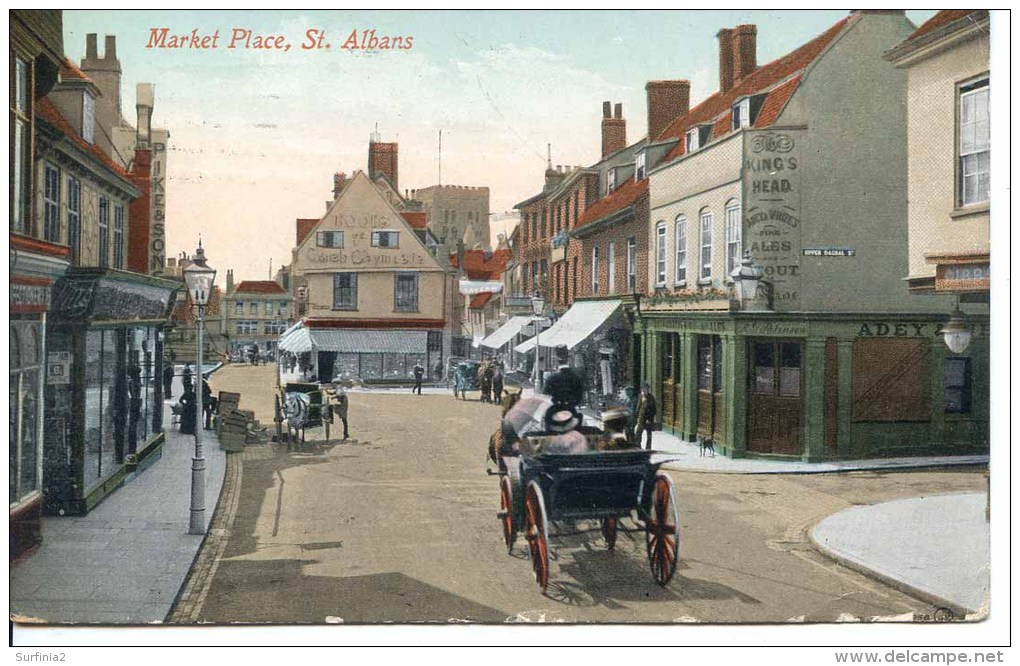 HERTS - ST ALBANS MARKET PLACE - ANIMATED 1910 Ht169 - Hertfordshire