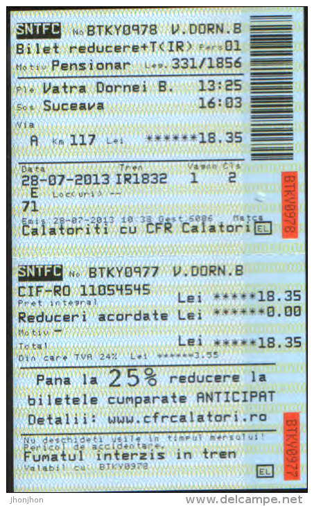 Romania-Railway Transport Ticket-2/scans - Europe