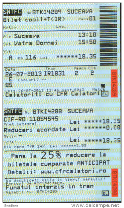 Romania-Railway Transport Ticket-2/scans - Europe