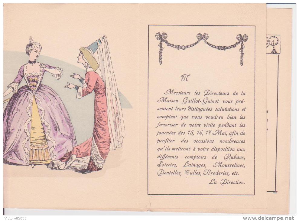 CARTE D'INVITATION MAI 1911 MAISON GAILLOT-GUINOT 26 AVENUE DE L'OPERA PARIS. - Publicité