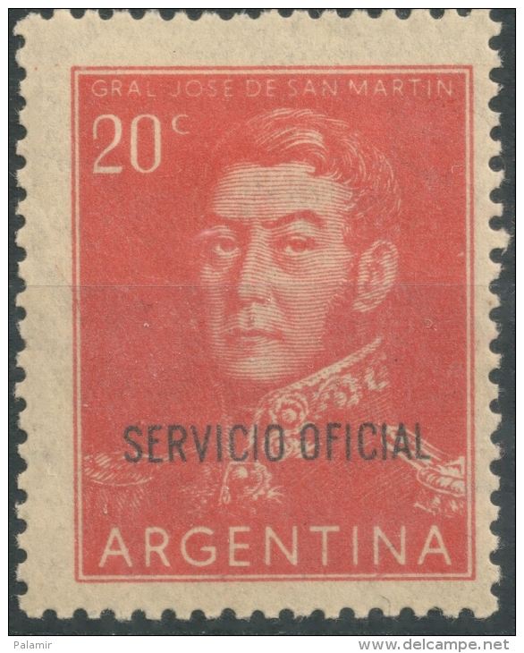 Argentina 1955  Official   20 Centavos - Scott O95  MH - Servizio