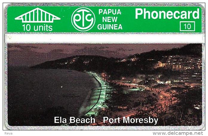 PAPUA NEW GUINEA 10 U ELA BEACH PORT MORESBY SUNSET L & G  PNG-04  MINTCV$40US READ DESCRIPTION !!! - Papua Nueva Guinea