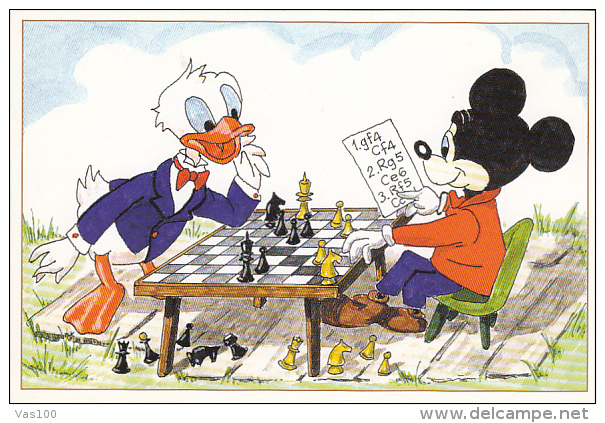 Chess - CPA CHESS, ECHECS, DISNEY CHARACTERS PLAYING CHESS, DONALD