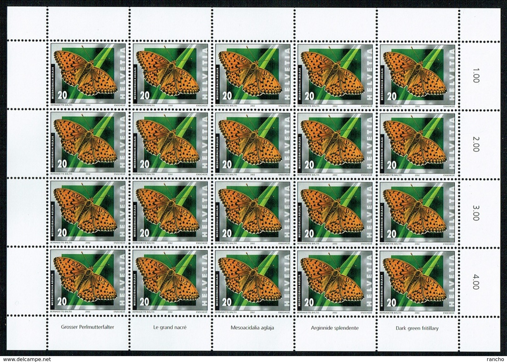 ** PLANCHE 2002 COLLECTION TIMBRES NEUFS AVEC GOMME C/.S.B.K. Nr:1062. Y&TELLIER Nr:1728. MICHEL Nr:1803. ** - Neufs