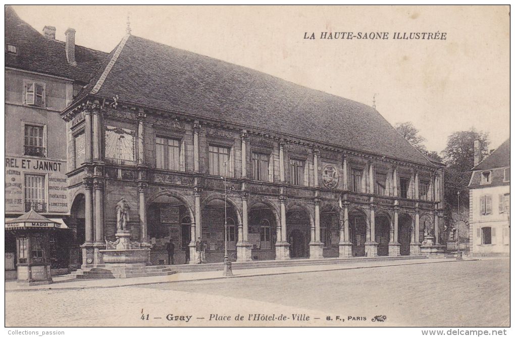 Cp , 70 , GRAY , Place De L´Hôtel De Ville - Gray