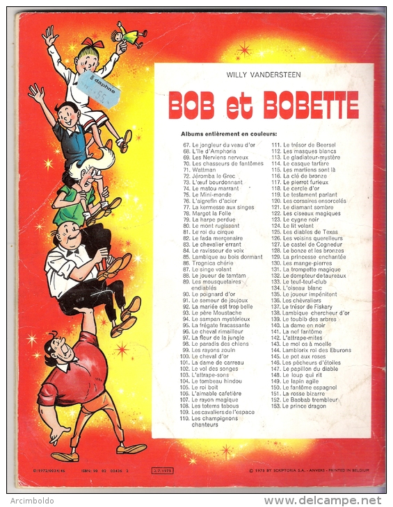 Bob Et Bobette N° 129 La Princesse Enchantée 1975 - Bob Et Bobette