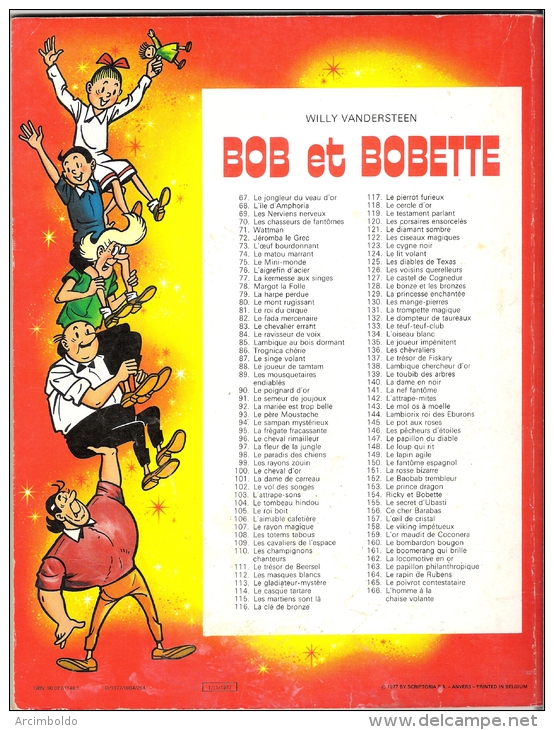 Bob Et Bobette N° 166 L'homme à La Chaise Volante EO 1977 - Bob Et Bobette