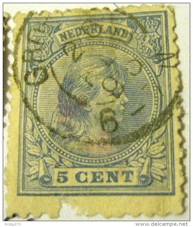 Netherlands 1876 Princess Wilhelmina 5c - Used - Oblitérés
