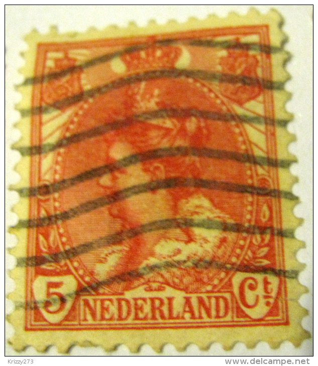 Netherlands 1898 Queen Wilhelmina 5c - Used - Oblitérés