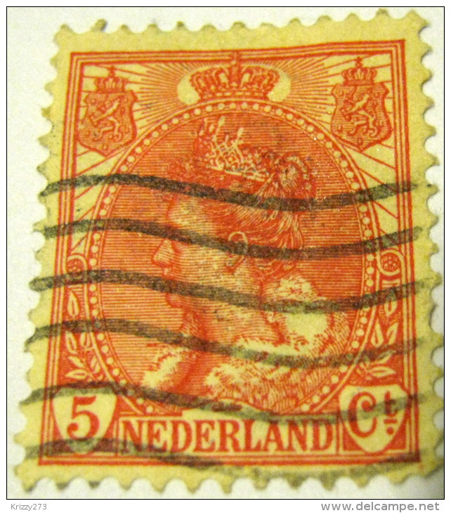 Netherlands 1898 Queen Wilhelmina 5c - Used - Oblitérés