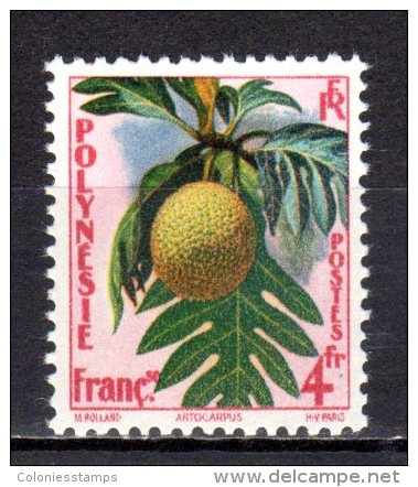 (SA0516) FRENCH POLYNESIA, 1959 (Flower Issue. Breadfruit). Mi # 15. MNH** Stamp - Unused Stamps