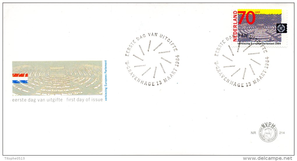 PAYS-BAS. N°1215 Sur Enveloppe 1er Jour (FDC) De 1984. Parlement Européen. - EU-Organe