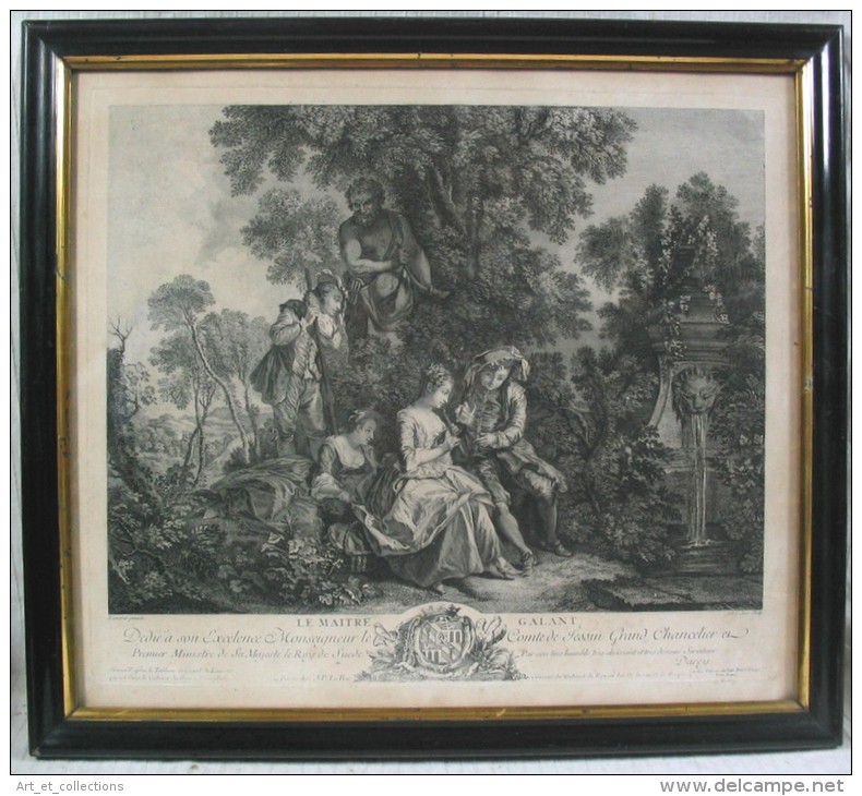 Superbe Gravure De Jacques-Philippe Le Bas D’après Lancret / Époque XVIIIè - Prints & Engravings