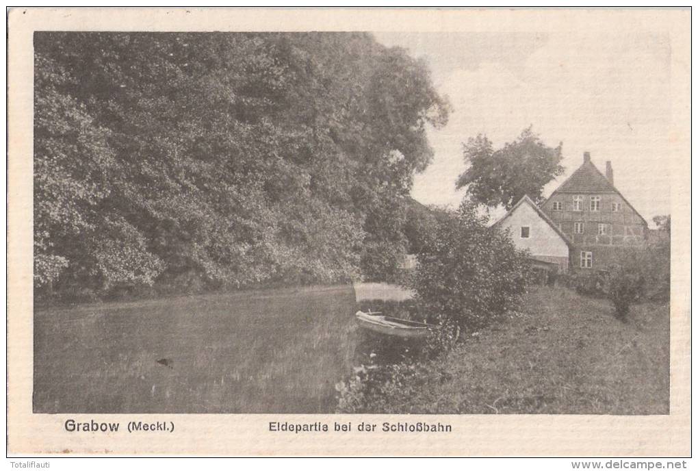 Grabow  Eldepartie Bei Der Schloßbahn Ruderboot 22.7.1913 Gelaufen - Ludwigslust