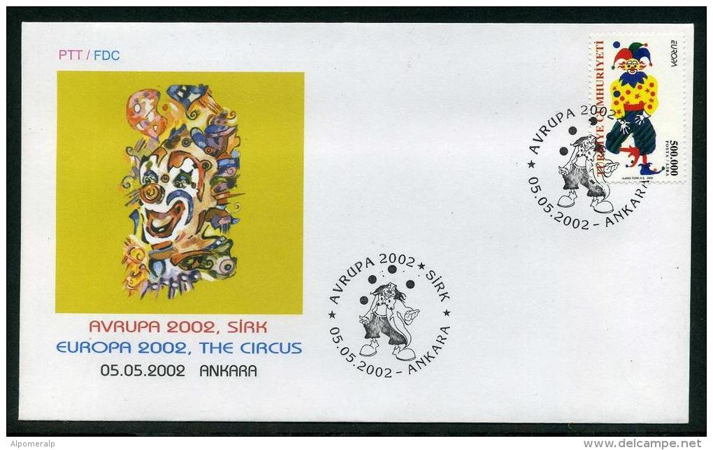 TURKEY 2002 FDC - Europa Cept (The Circus), Michel #3301; ISFILA #3698, Scott #2826. - FDC