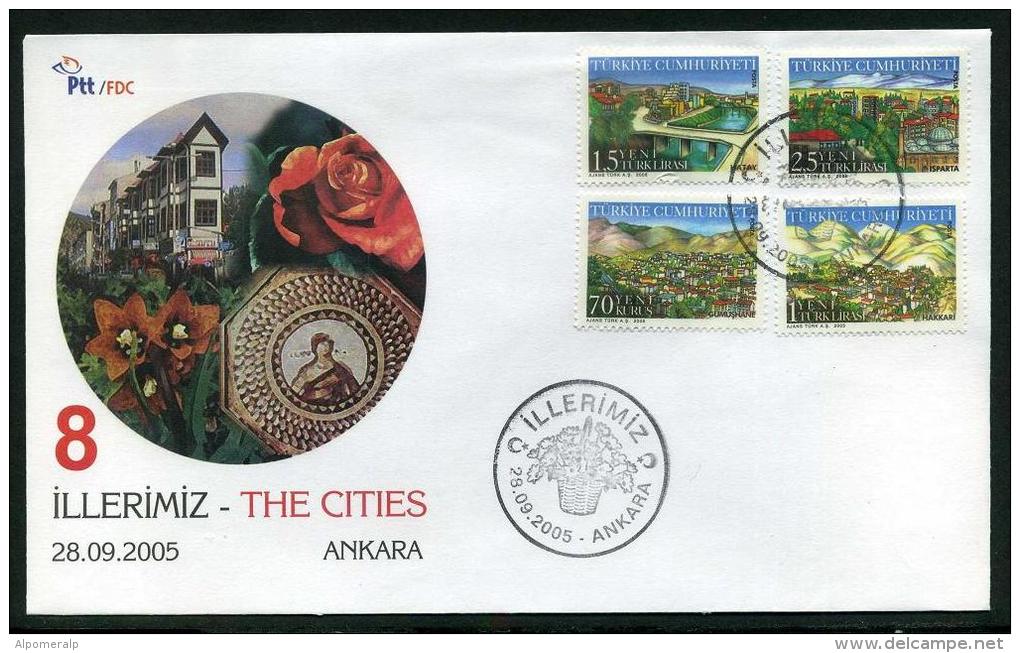 TURKEY 2005 FDC - Cities 2nd Issue, Set (4 * FDC) - FDC