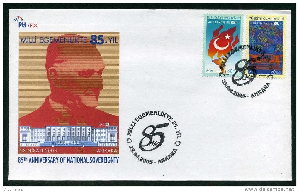 TURKEY 2005 FDC - 85th Year In National Sovereignty (Flag) - FDC