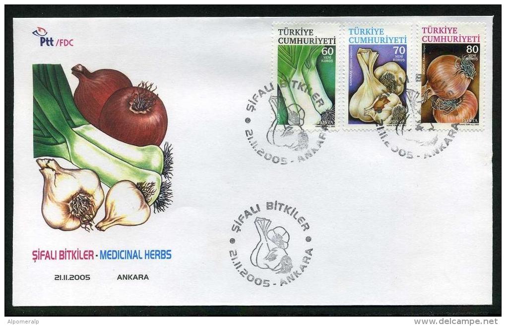 TURKEY 2005 FDC - Medicinal Herbs (Leek, Garlic, Onion) - FDC